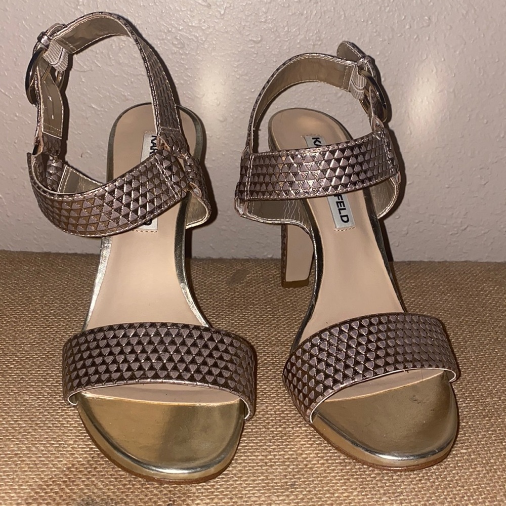 Karl Lagerfeld Gold Strap Heels